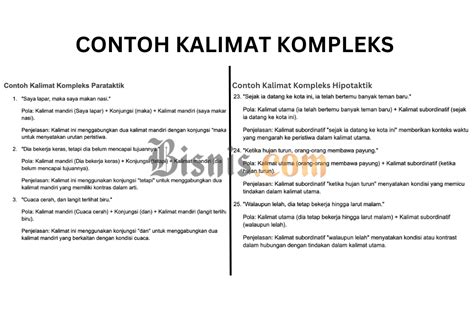 Pola Susunan Kalimat Kompleks